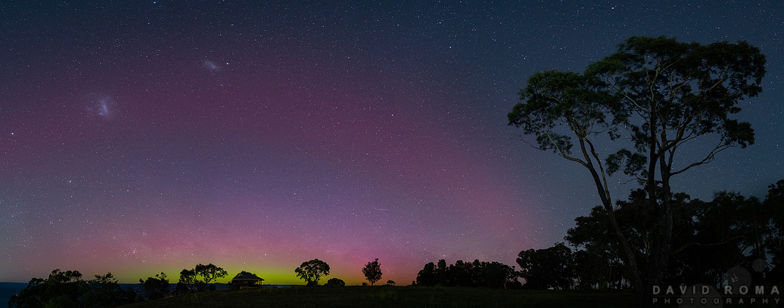 Aurora Australis Panorama at Mount Panorama Australia