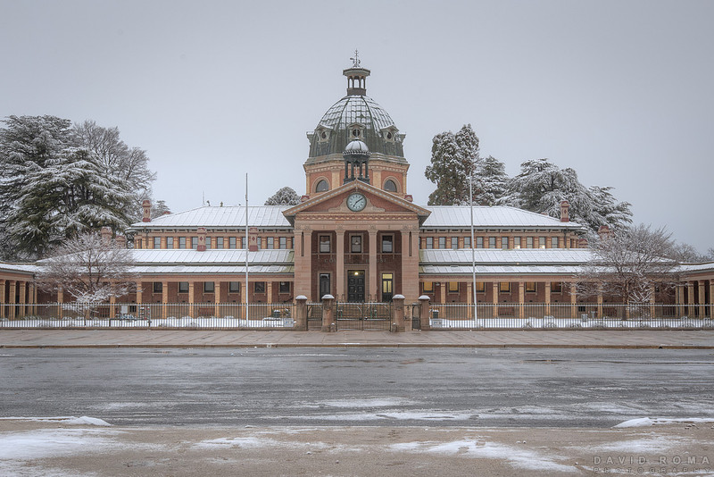 Bathurst Court House under snow
