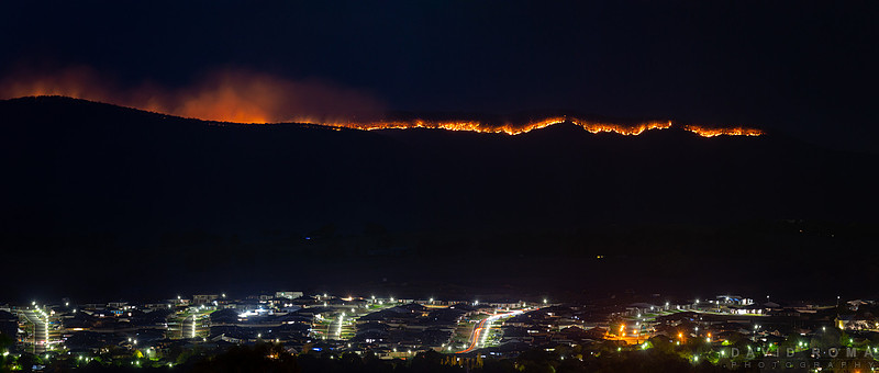 City by firelight